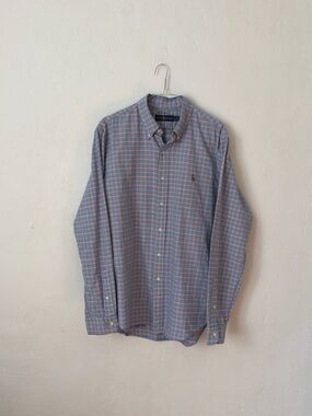 Ralph Lauren Sky Blue / Multi Color Plaid Oxford Men’s Large